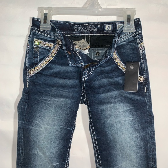 🔥 Miss me denim CAPRIS bling teens girls 8 NWT - Picture 6 of 8